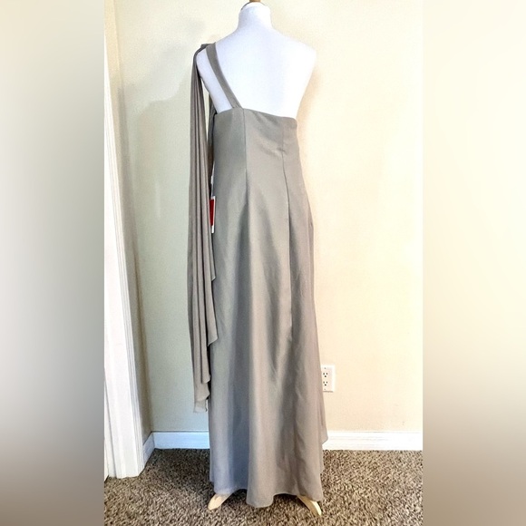 NWT JJ’s HOUSE Plus 24W Silver sequins draped gown sari bridemaids maxi dress - Picture 7 of 9